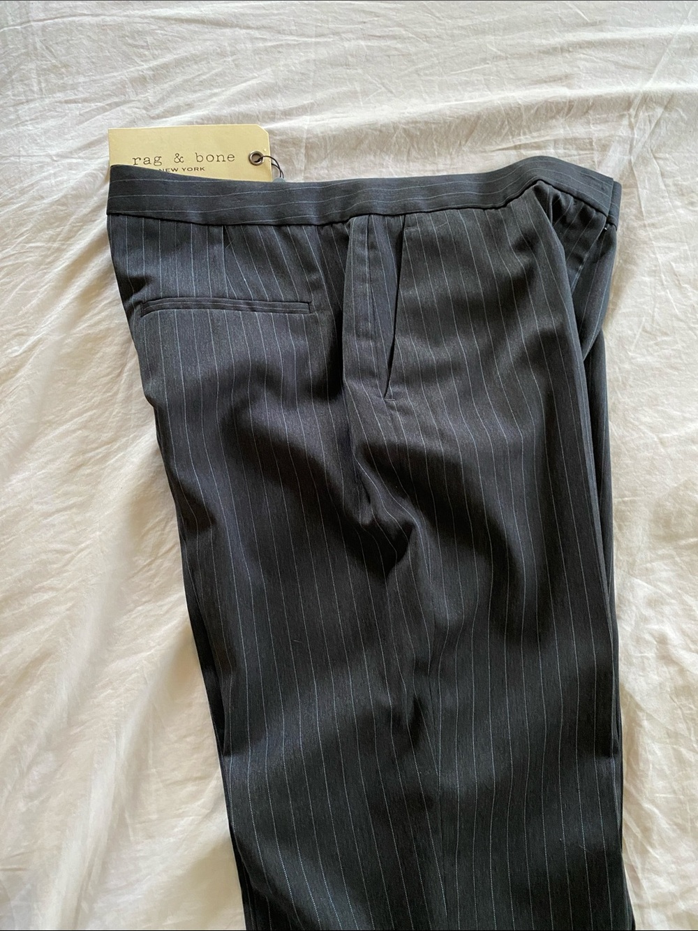 rag & bone Black Pinstripe Trousers